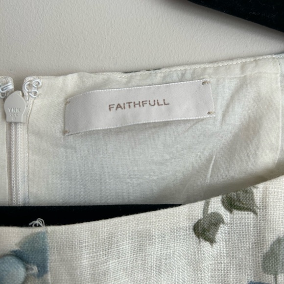 Faithfull The Brand Blue Floral Linen Mini Dress NWT | Summer Cottagecore 10 - Picture 2 of 12